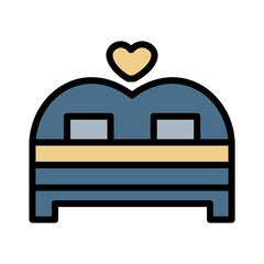 Bed Sleep Wedding Filled Outline Icon