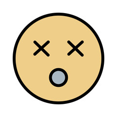 Emoji Sleep Tired Filled Outline Icon