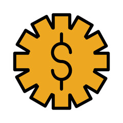 Gear Money Setup Filled Outline Icon