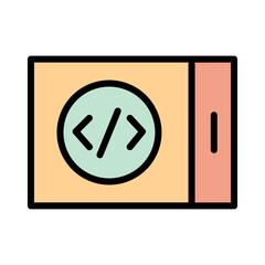 Tablet Coding Web Filled Outline Icon
