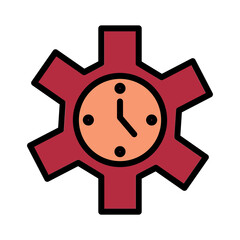 Cog Deadline Time Filled Outline Icon