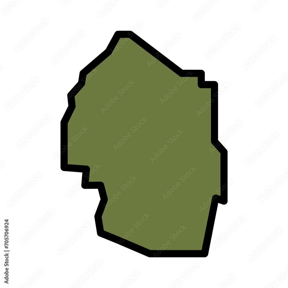 Sticker africa country swaziland filled outline icon