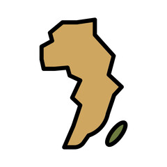 Africa Location Map Filled Outline Icon