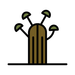 Tree Nature Africa Filled Outline Icon