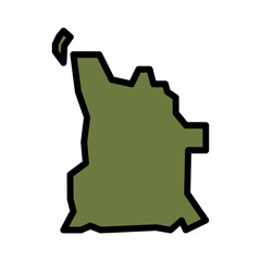 Africa Angola Luanda Filled Outline Icon