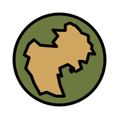 Africa Asia Globe Filled Outline Icon