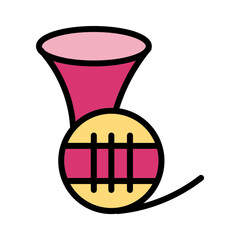 Brass Horn Music Filled Outline Icon