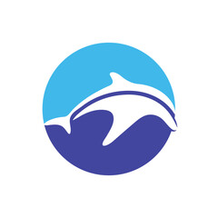 Dolphin vector logo design. Creative dolphin icon vector design template.