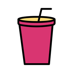 Cup Drink Juice Filled Outline Icon