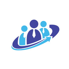 Arrow business success growth graph vector logo icon. Teamwork and leadership agency logo concept.
