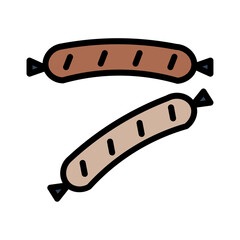 Art Food Sausage Filled Outline Icon