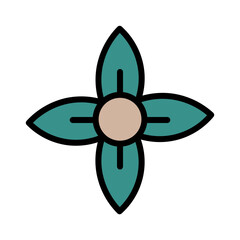 Aster Daisy Floral Filled Outline Icon