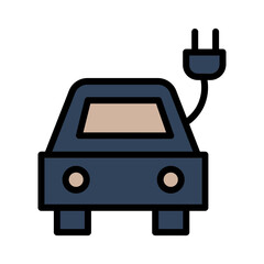 Auto Car Eco Filled Outline Icon