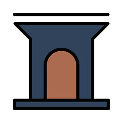 Fototapeta premium Arc Place Triumph Filled Outline Icon
