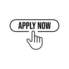 Apply now job submit button icon. Vector apply now button.