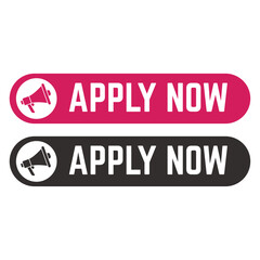 Apply now job submit button icon. Vector apply now button.
