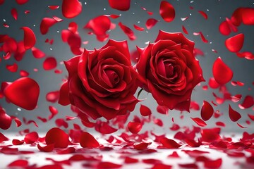 Fototapeta na wymiar red rose petals background