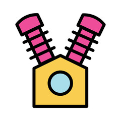 Air Pump Block Filled Outline Icon