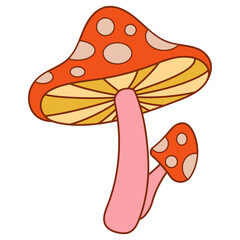 Mushroom Retro Vector