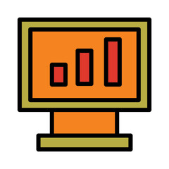 Report Computer Graph Filled Outline Icon