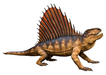 Fototapeta premium 3D Rendering Dinosaur Dimetrodon on White