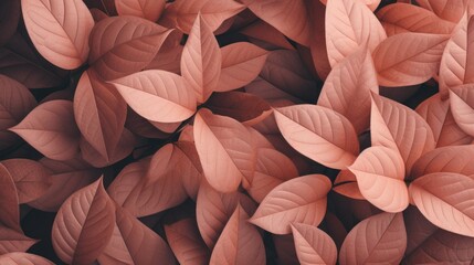 Abstract background with leaves in peach and brown colors