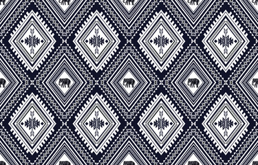 The geometric shapes are all different sizes, which adds interest and variety to the pattern. Design for textiles, home decor, and graphic design.