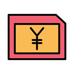 Obraz premium Yen Money Bank Filled Outline Icon