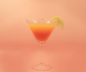cocktail with orange and lemon.
