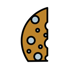Cheese Dairy Food Filled Outline Icon