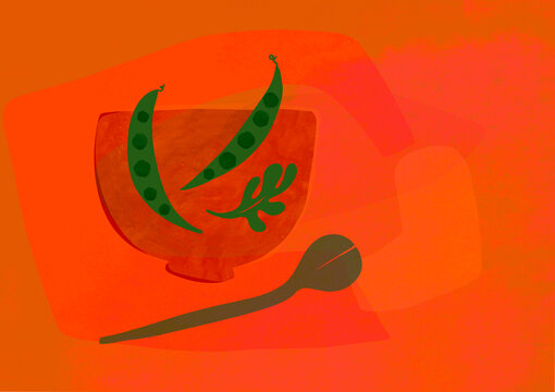 Food salad bowl illustration artwork
