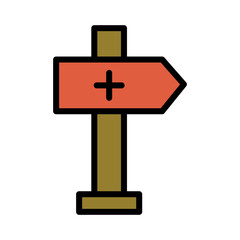 Direction First Aid Filled Outline Icon