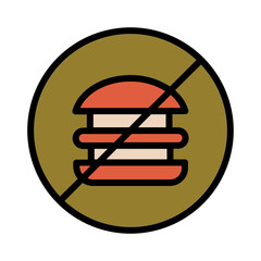 Fast Food Meal Filled Outline Icon