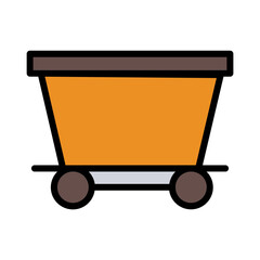 Coins Gold Trolley Filled Outline Icon
