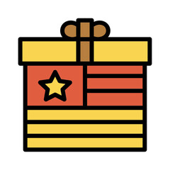 Box Gift Party Filled Outline Icon