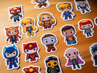 Fototapeta premium Fun Custom Sticker Sheet Mockup for Creative Expression - AI Generated