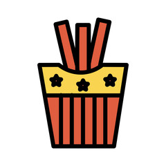 Food French Fries Filled Outline Icon