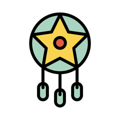 July Decoration Star Filled Outline Icon