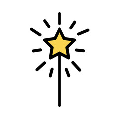 July Fire Works Filled Outline Icon