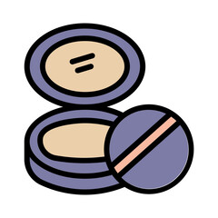 Base Cushion Face Filled Outline Icon