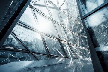 Abstract steel architecture design of a futuristic building. Generative AI