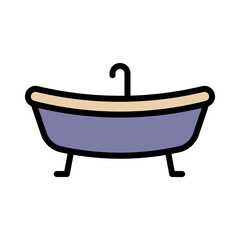 Shower Bath Sink Filled Outline Icon