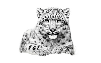 Frosty Disguise: Admiring the Subtle Artistry of a Snow Leopard's Fur Isolated on Transparent Background PNG.