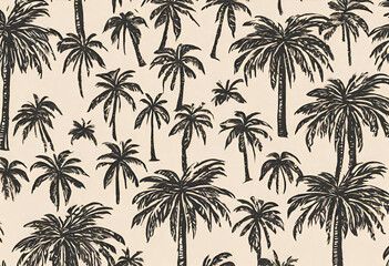 palm trees seamless pattern