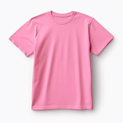 Cute pink crew neck t-shirt mockup - obrazy, fototapety, plakaty