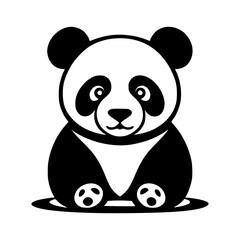 panda bear with a heart Vector Illustration