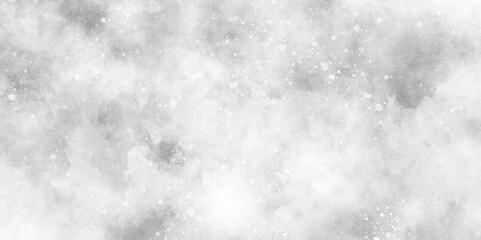 White grey watercolor with splash and soft glowing glitters, snow falling in the snow in the winter morning, sunshine or sparkling lights and glittering glow winter morning of snow falling background.