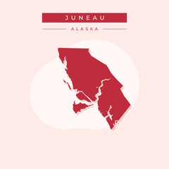 Vector illustration vector of Juneau map Alaska