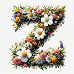 Flowers letter Z. AI generated illustration