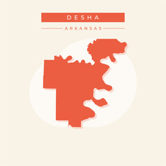 Vector illustration vector of Desha map Arkansas